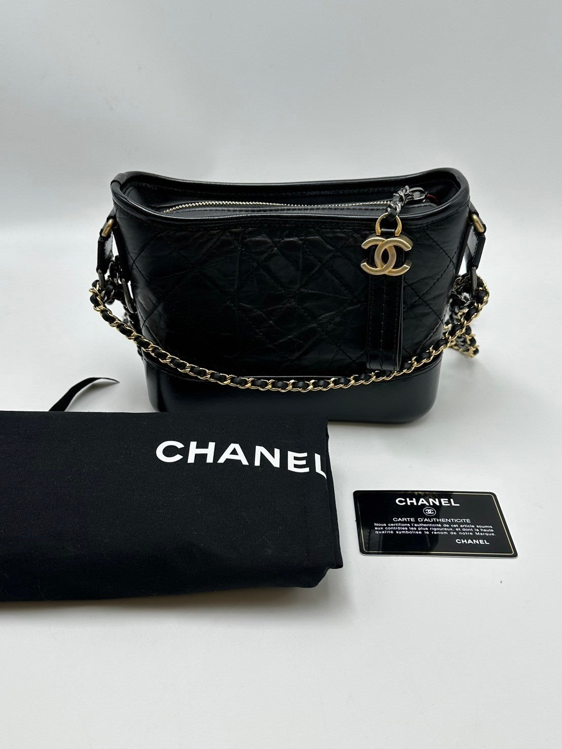 CHANEL 雙鍊條流浪包 - 小號黑30開