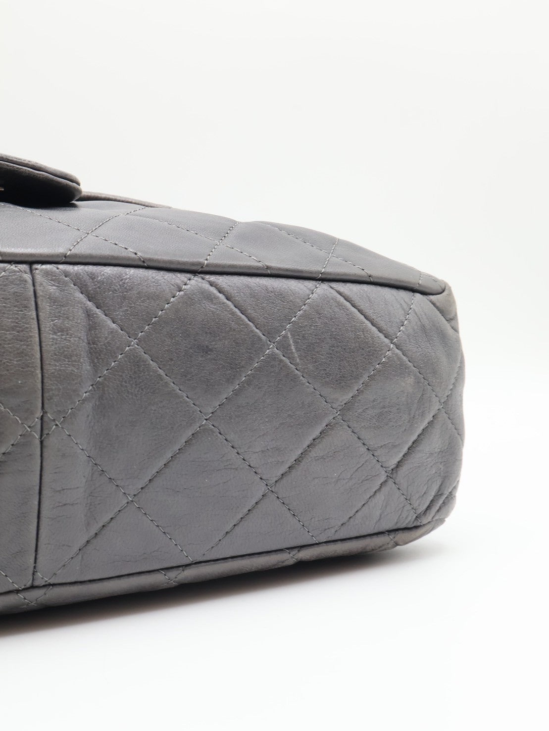 CHANEL 經典口蓋包 CF30 - 鐵灰銀12開