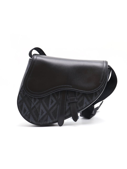 DIOR Mini diamond斜背腰包 - 黑