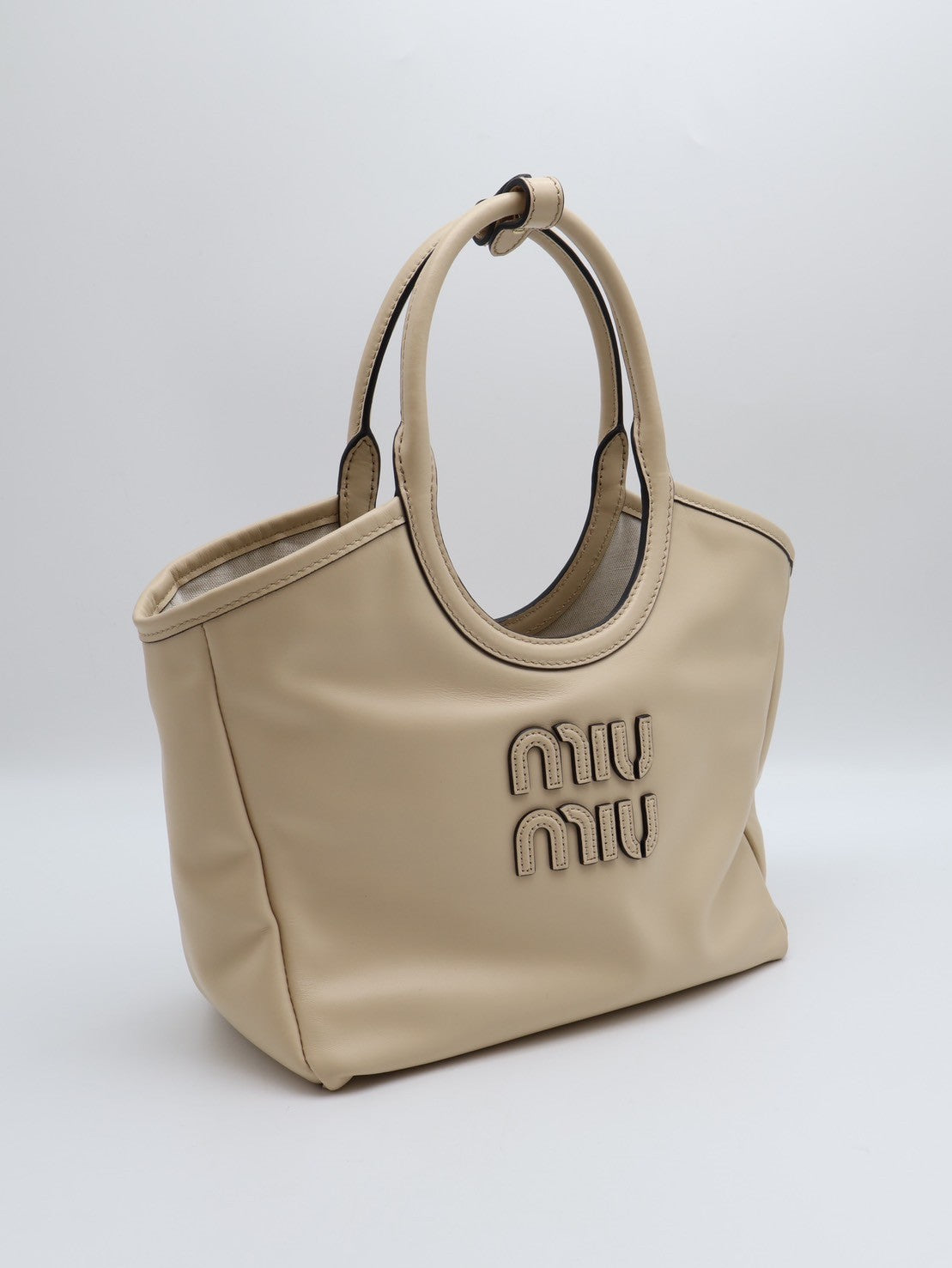 Miu Miu Ivy手提托特包 - 小號洞石色
