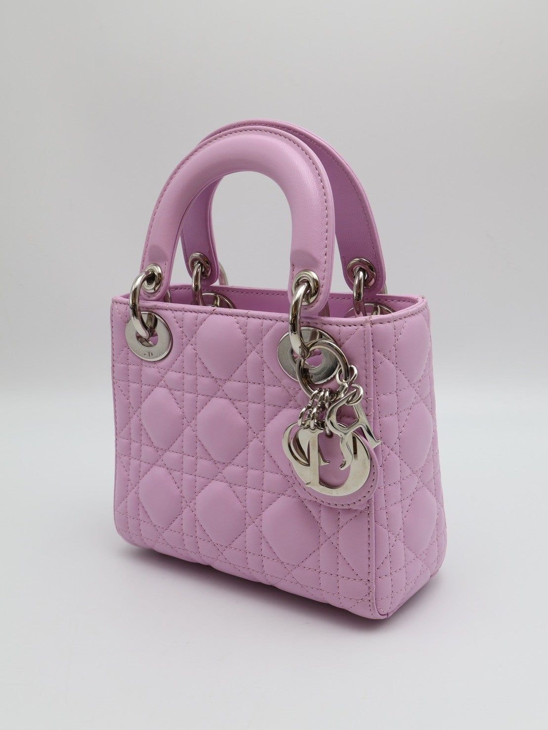 DIOR Lady dior 藤格紋戴妃包 - mini粉紫