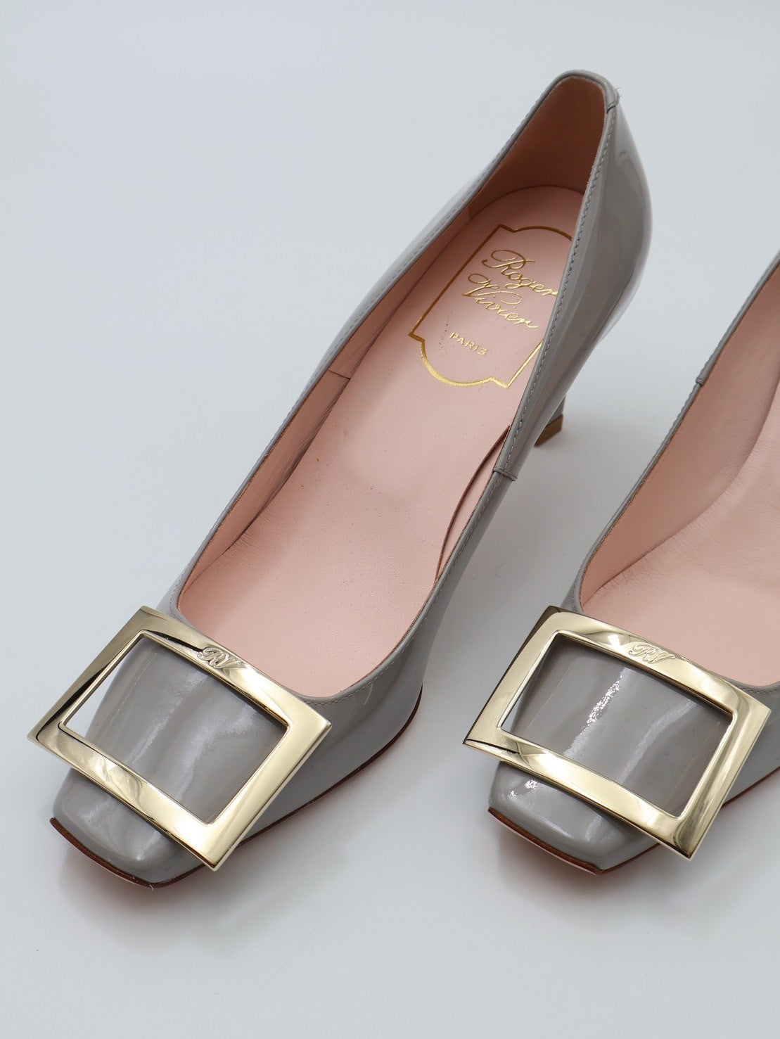 Roger vivier Trompette喇叭跟漆皮高跟鞋 - 灰35.5