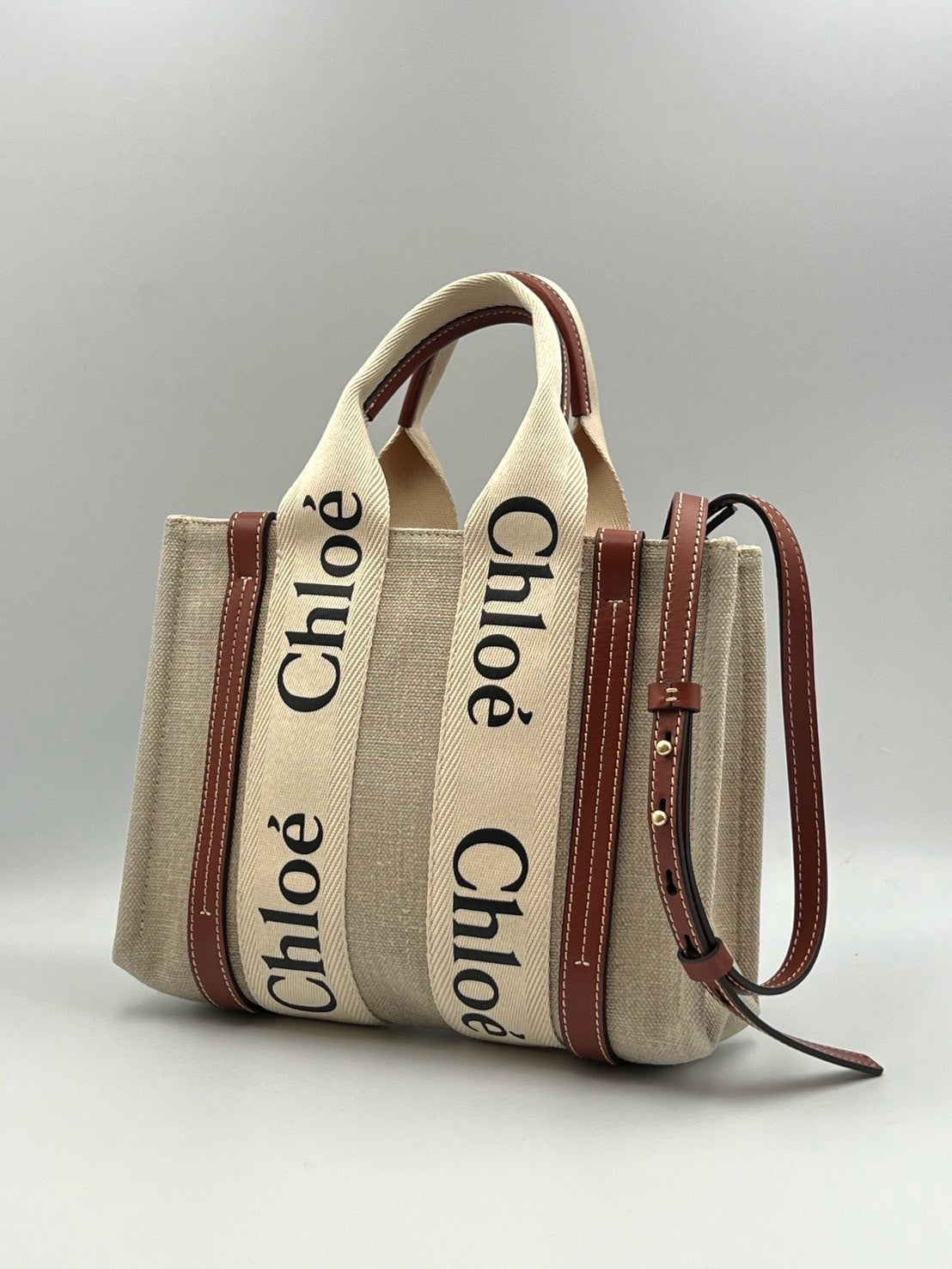 Chloe Woody tote - 小號棕