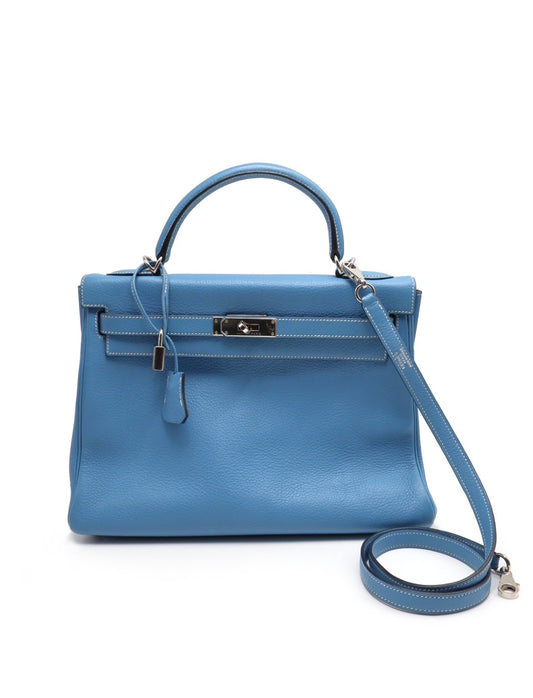 HERMES Kelly 32 - 牛仔藍銀 🄵