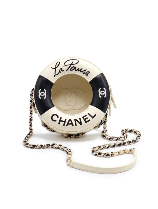 CHANEL 季節款游泳圈包 - 米白26開