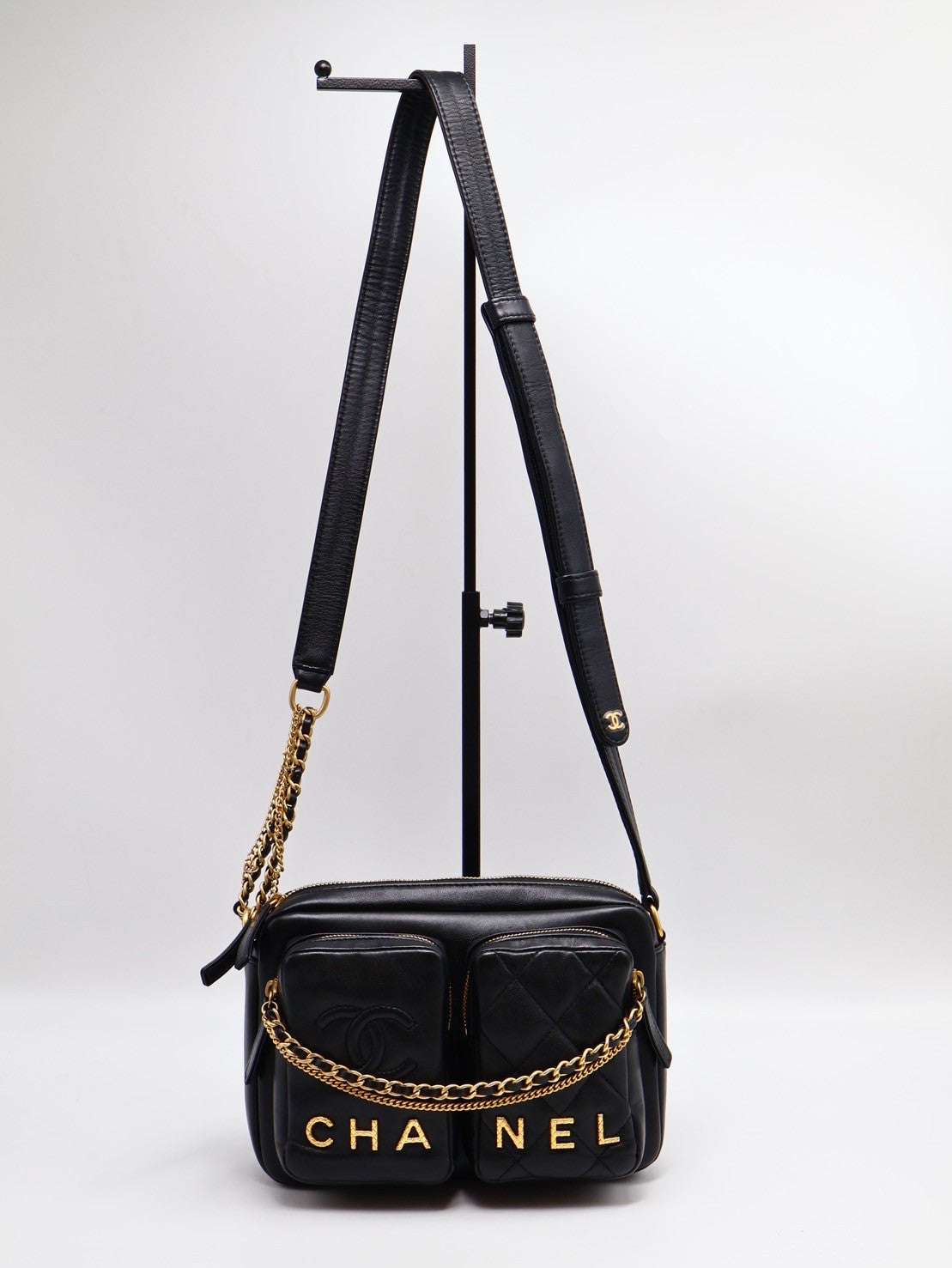 CHANEL 雙口袋炸藥包 - 小號黑金