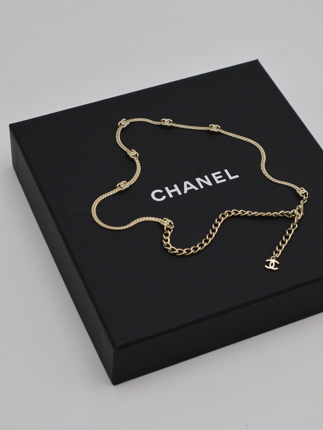 CHANEL 24B小雙C項鍊 - 五花淡金