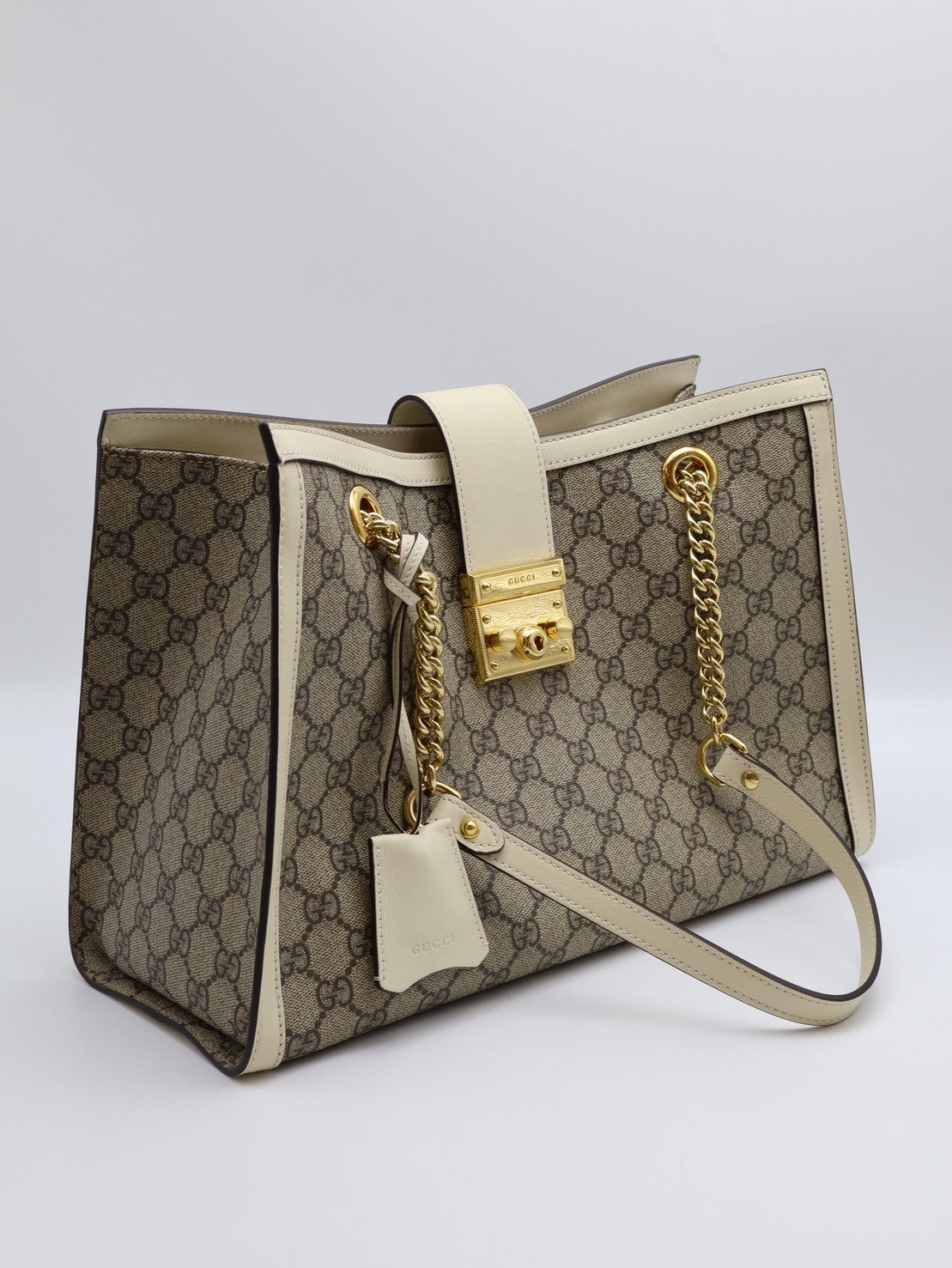 GUCCI Padlock中號單肩包 - 白