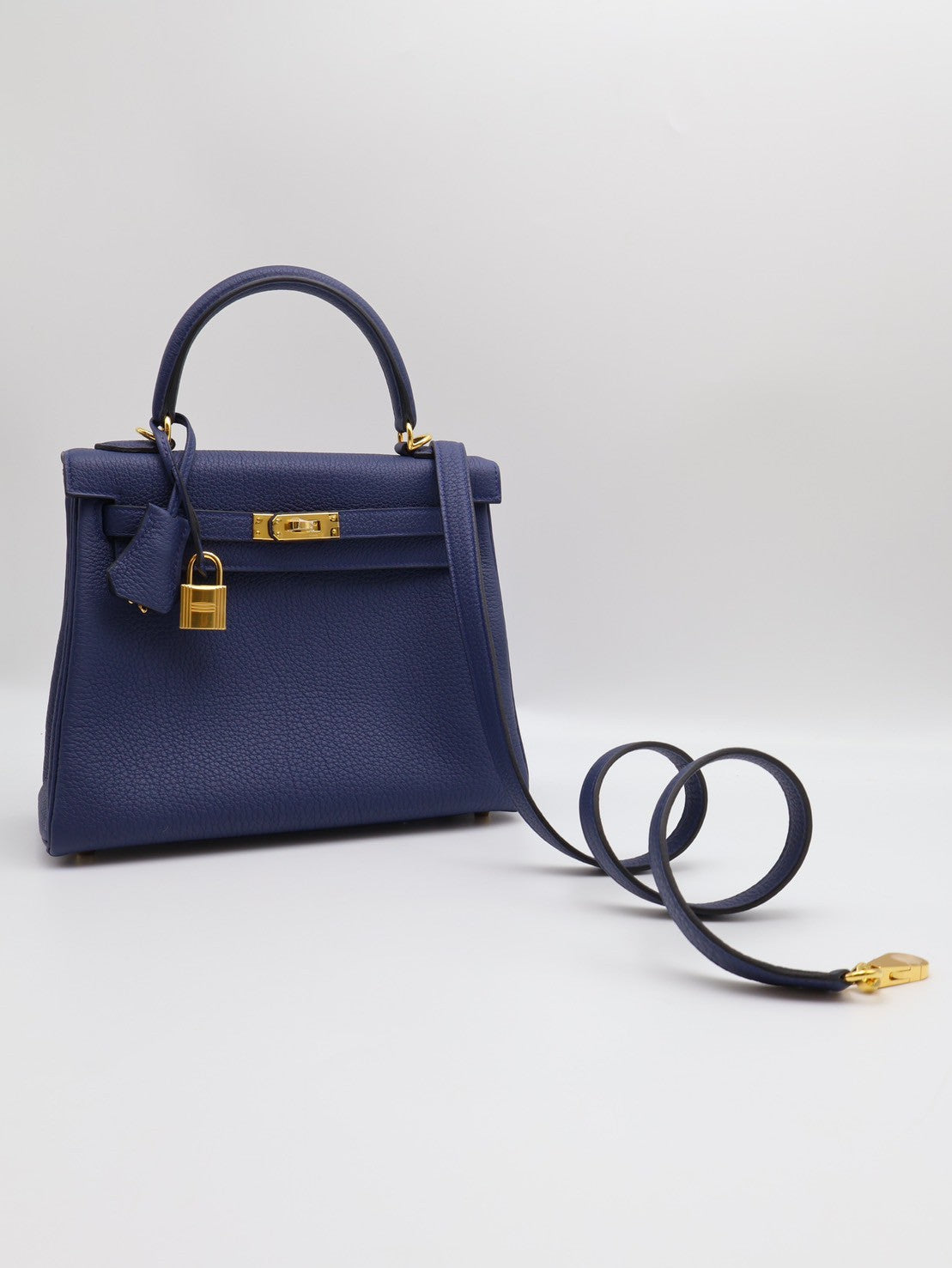 HERMES Kelly 25 - 墨水藍金 W