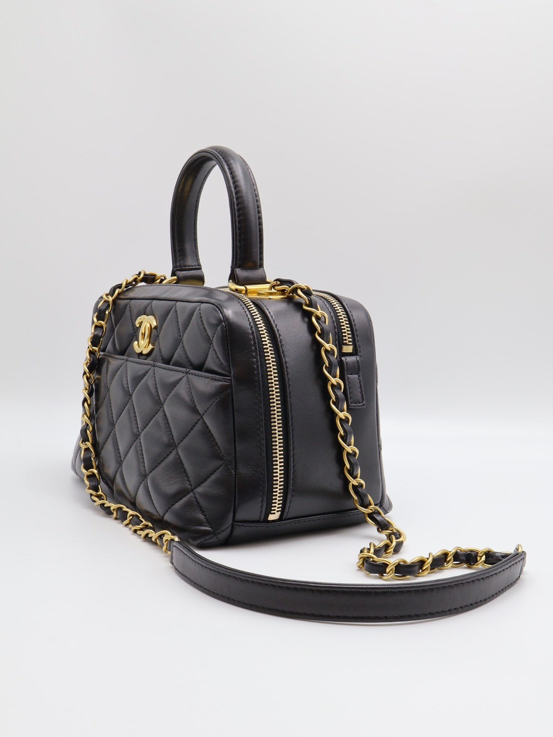 CHANEL Trendy handle保齡球包 - 黑金21開