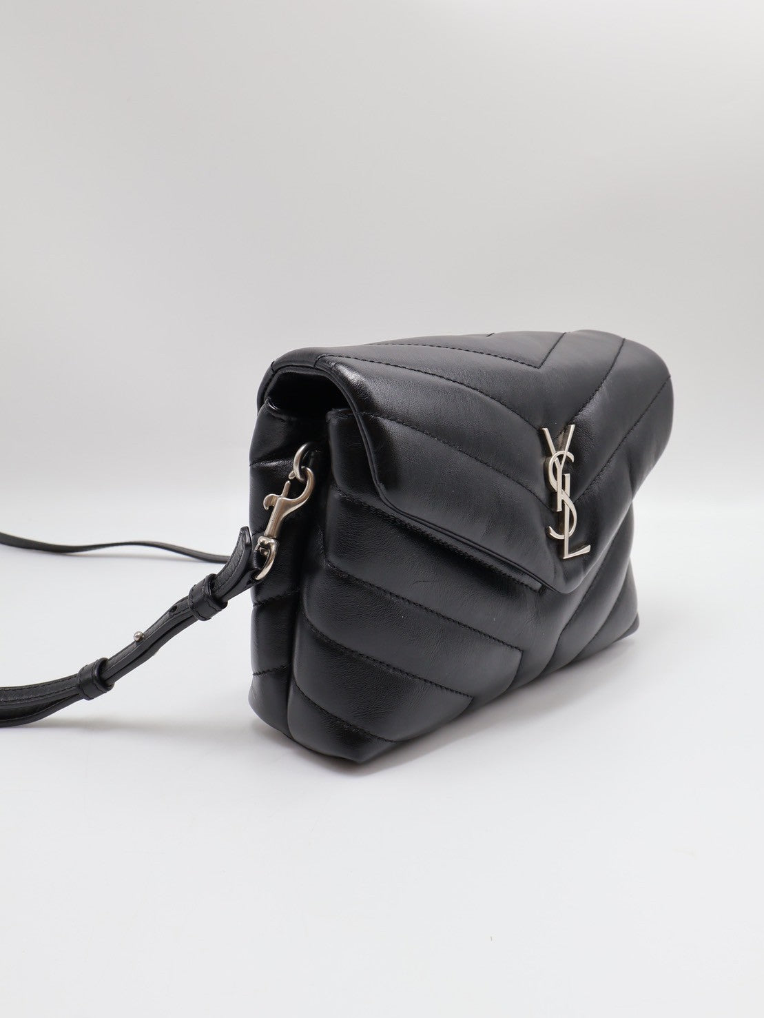 YSL Loulou toy方胖子 - 迷你黑銀