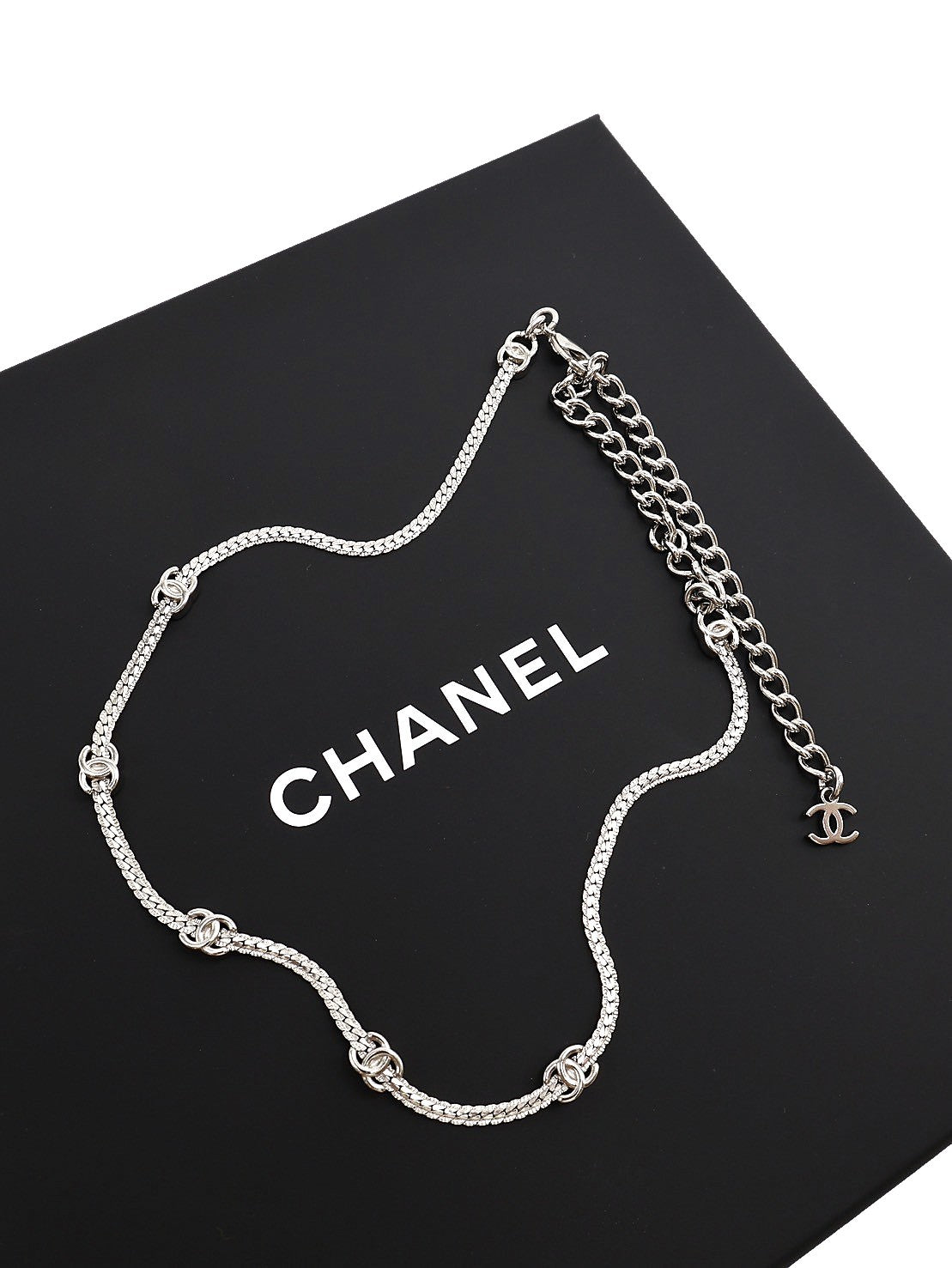 CHANEL 24B小雙C項鍊 - 五花銀