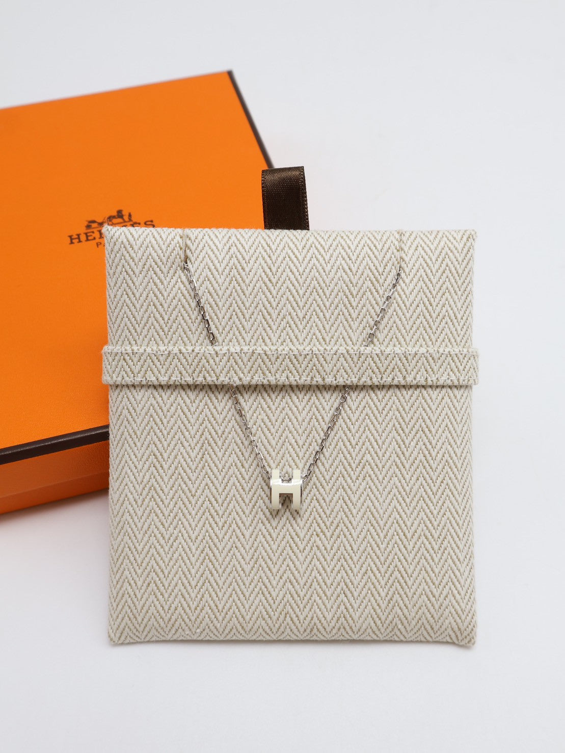 HERMES Mini pop H項鍊 - 白銀