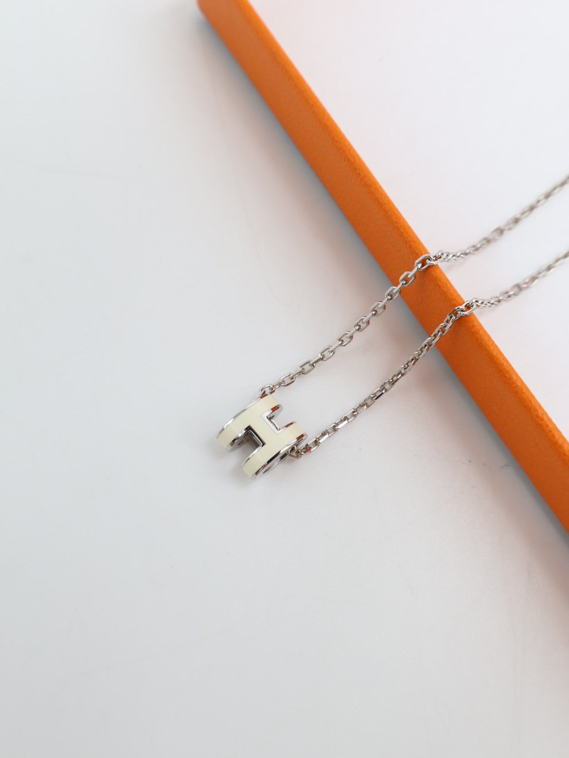 HERMES Mini pop H項鍊 - 白銀