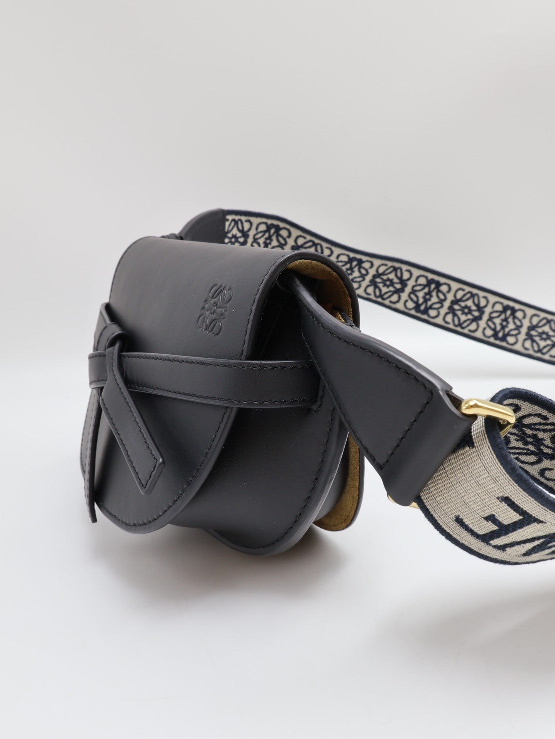 LOEWE Gate dual馬鞍包 - mini黑