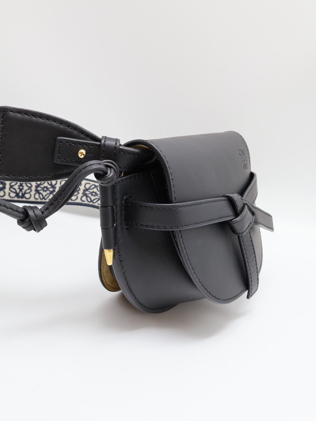 LOEWE Gate dual馬鞍包 - mini黑