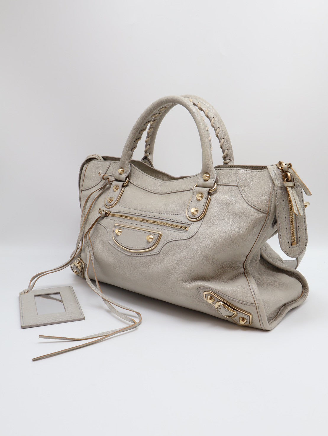 Balenciaga Classic city機車包 - 灰金