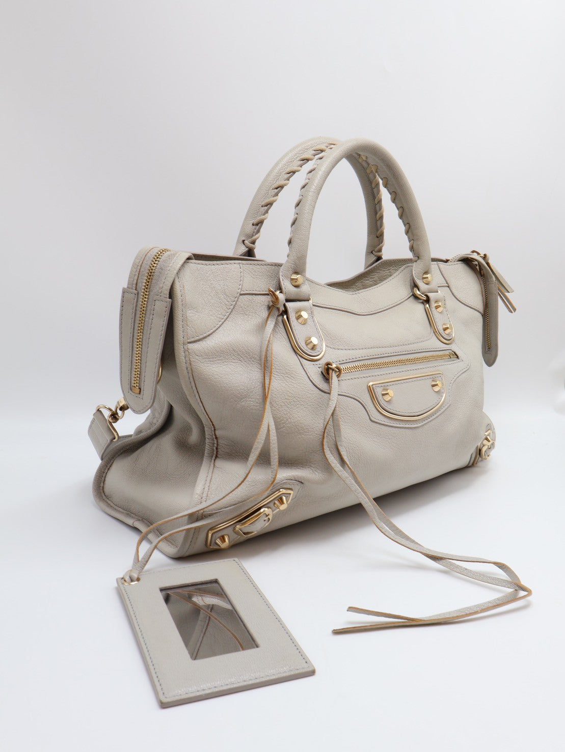 Balenciaga Classic city機車包 - 灰金