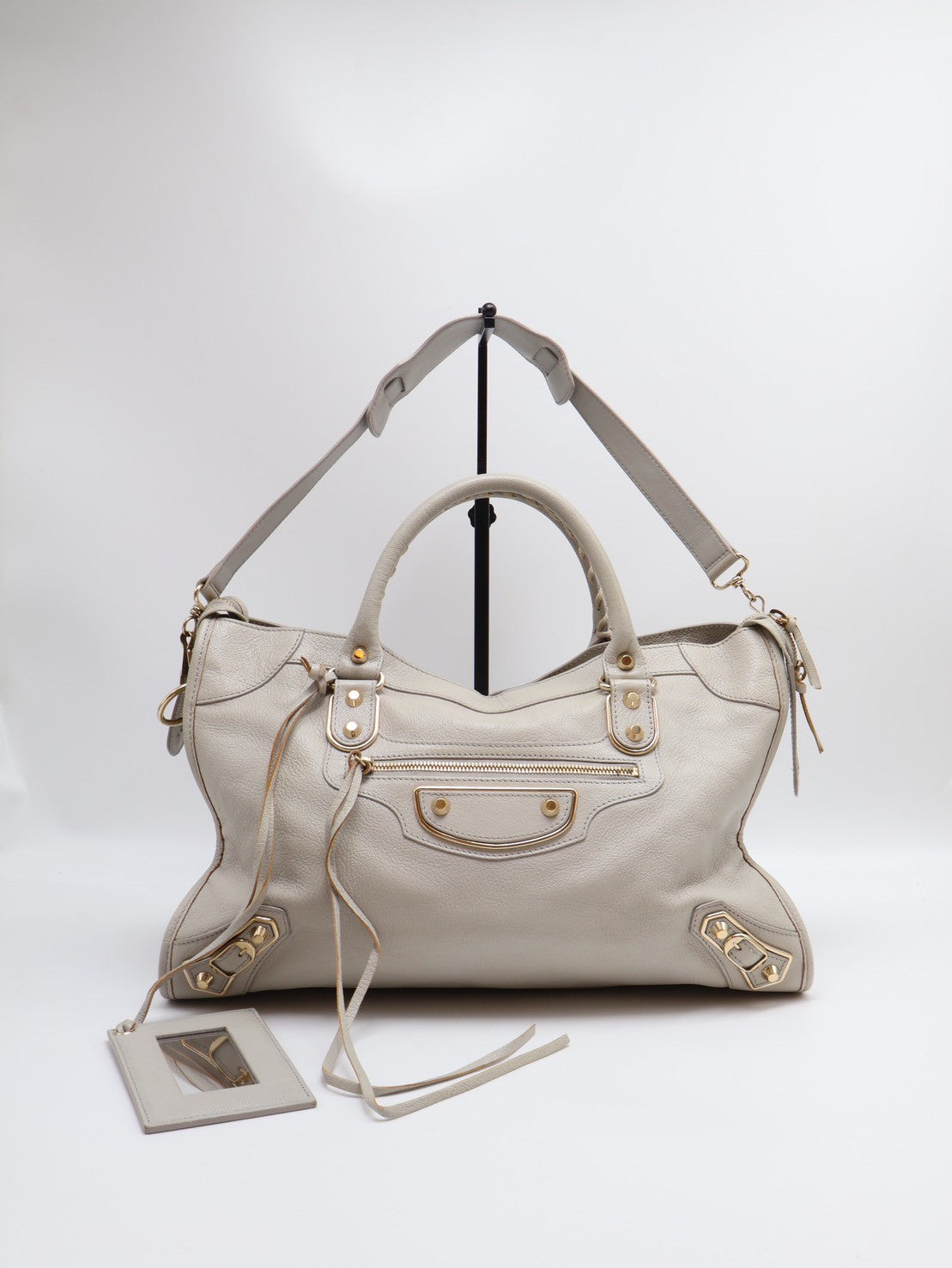 Balenciaga Classic city機車包 - 灰金