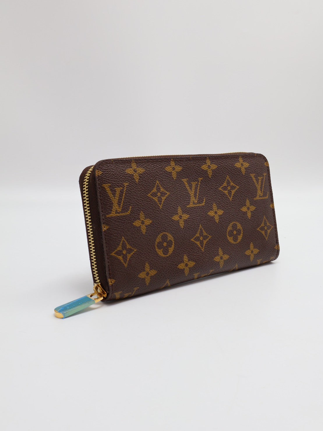 LOUIS VUITTON 經典老花拉鍊長夾 - 棕
