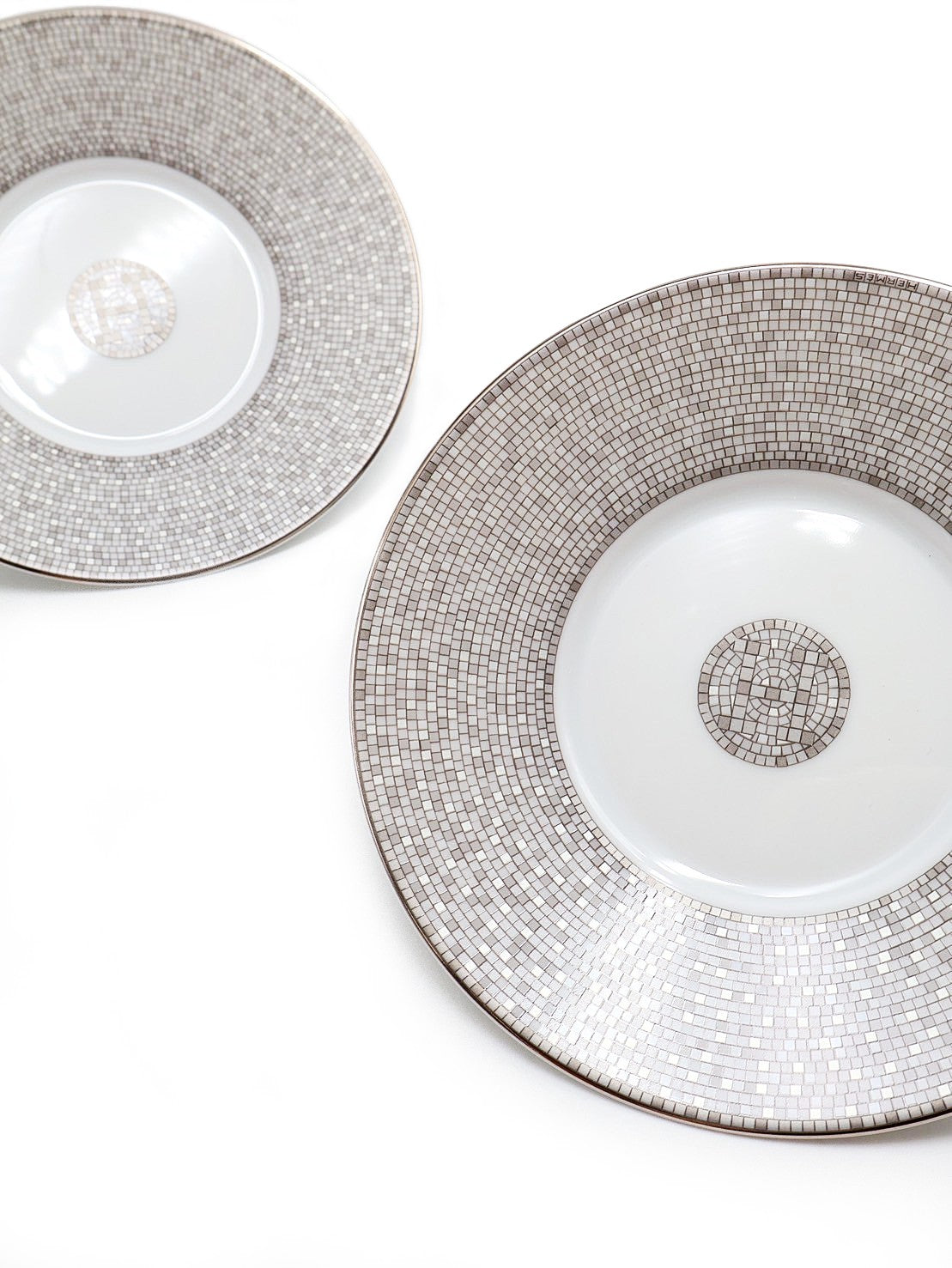 HERMES Mosaique au24鉑金馬賽克 - 咖啡杯盤組