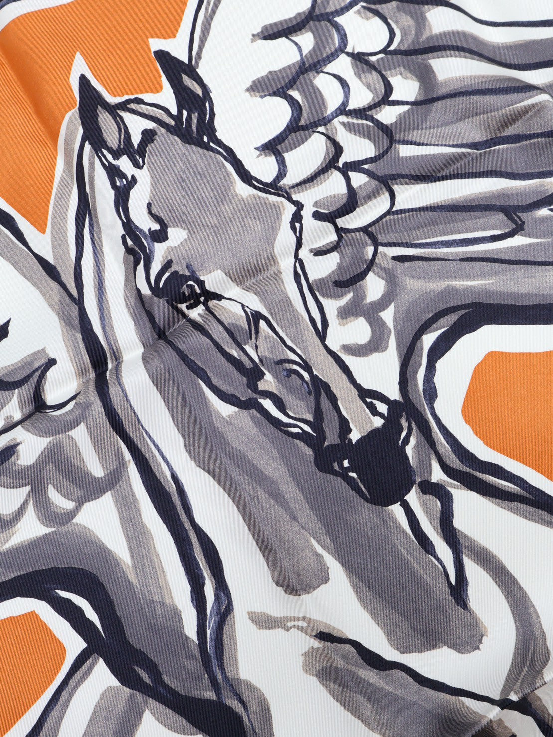 HERMES Libre comme pegase自由飛馬絲巾 90 - 黑