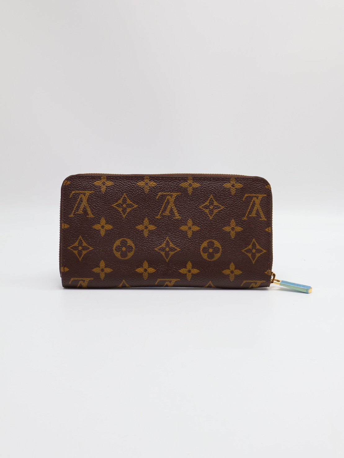 LOUIS VUITTON 經典老花拉鍊長夾 - 棕
