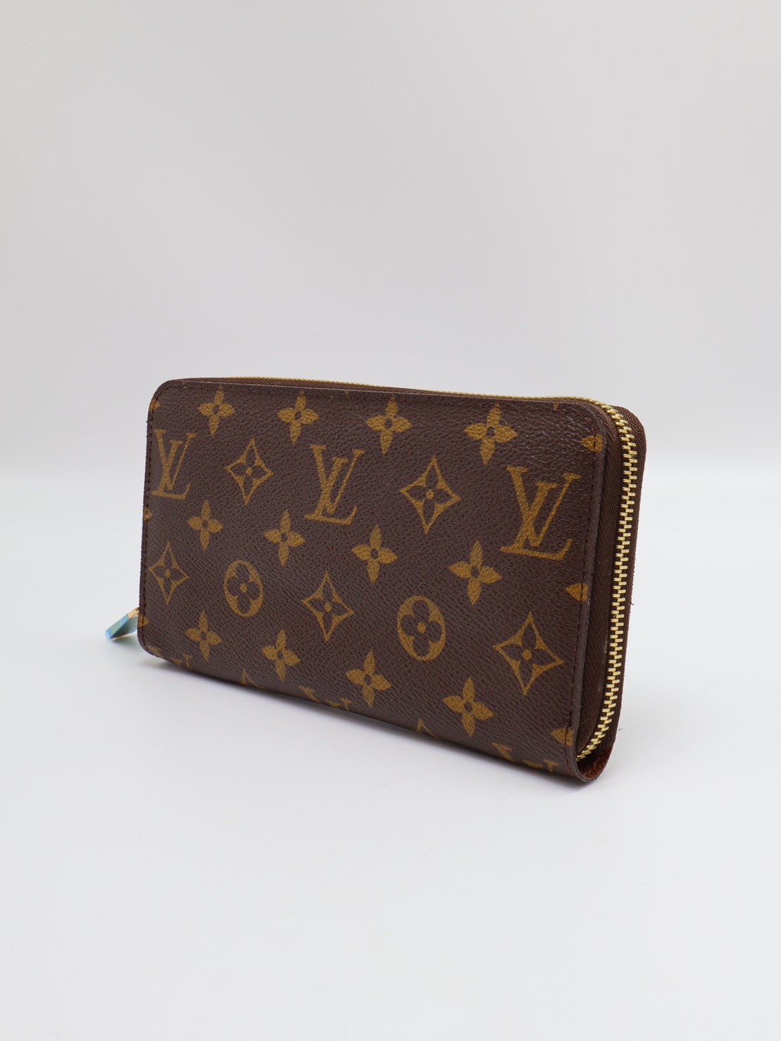 LOUIS VUITTON 經典老花拉鍊長夾 - 棕