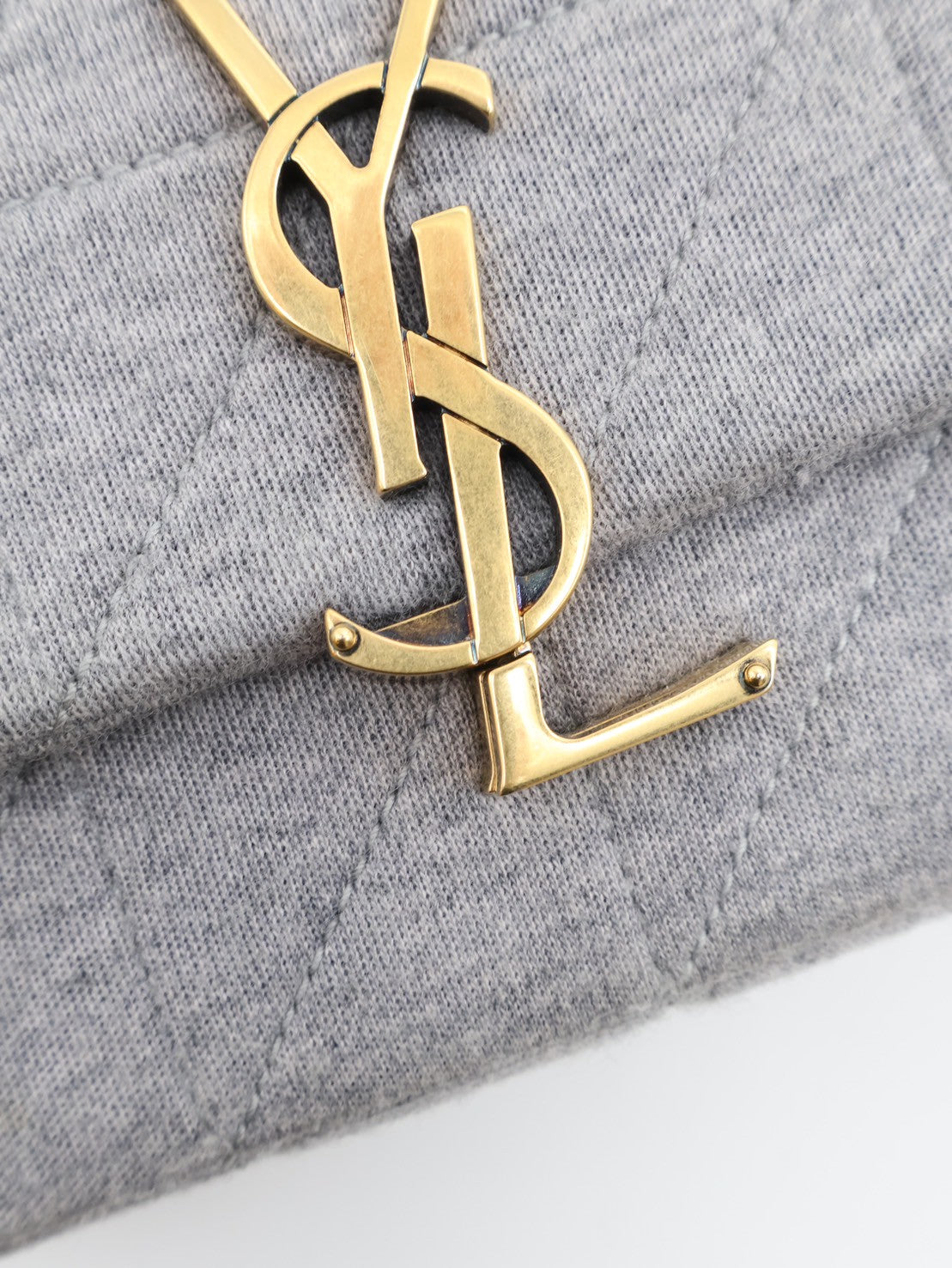 YSL 羊絨豆腐包 - mini灰金