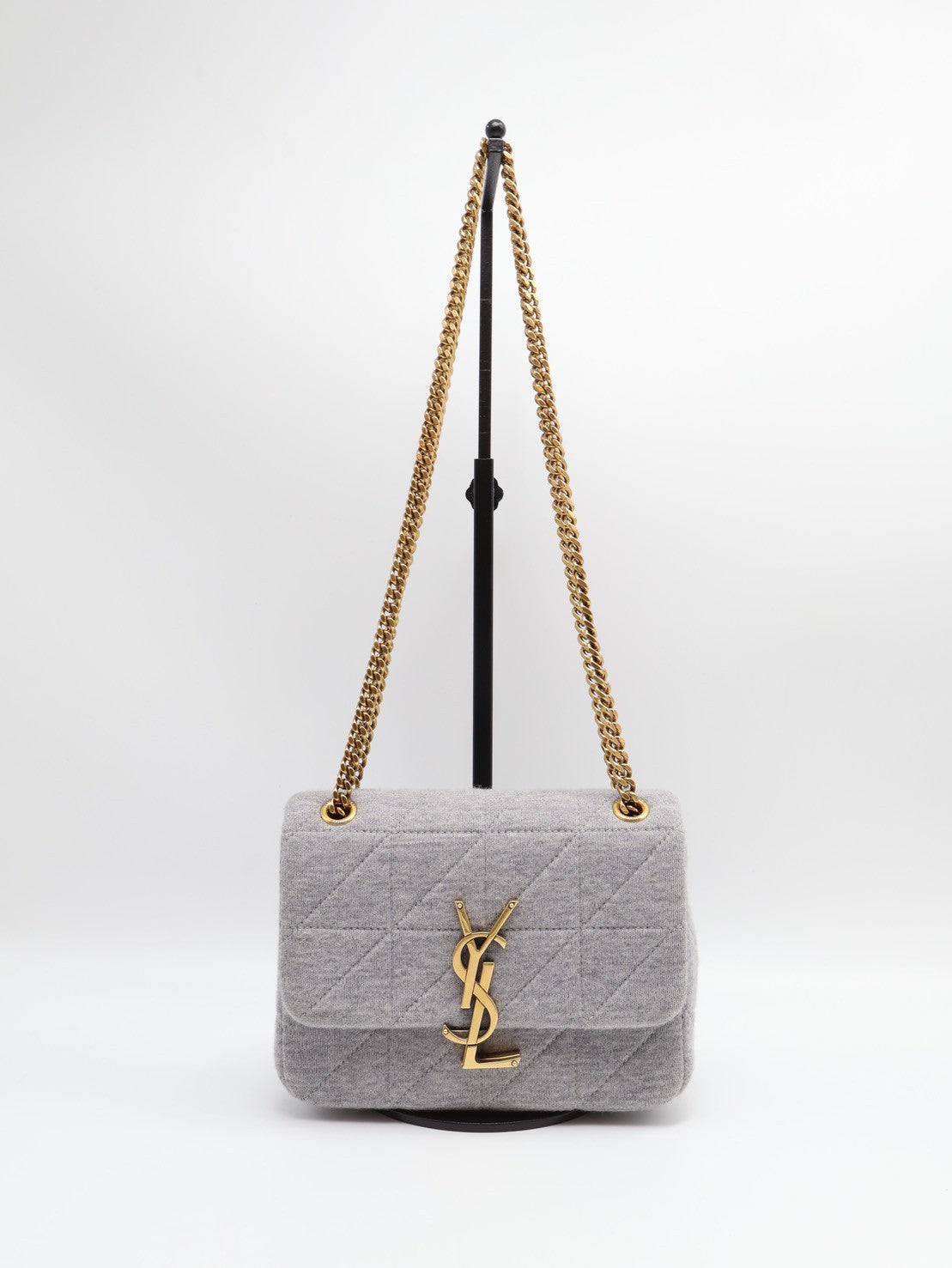 YSL 羊絨豆腐包 - mini灰金