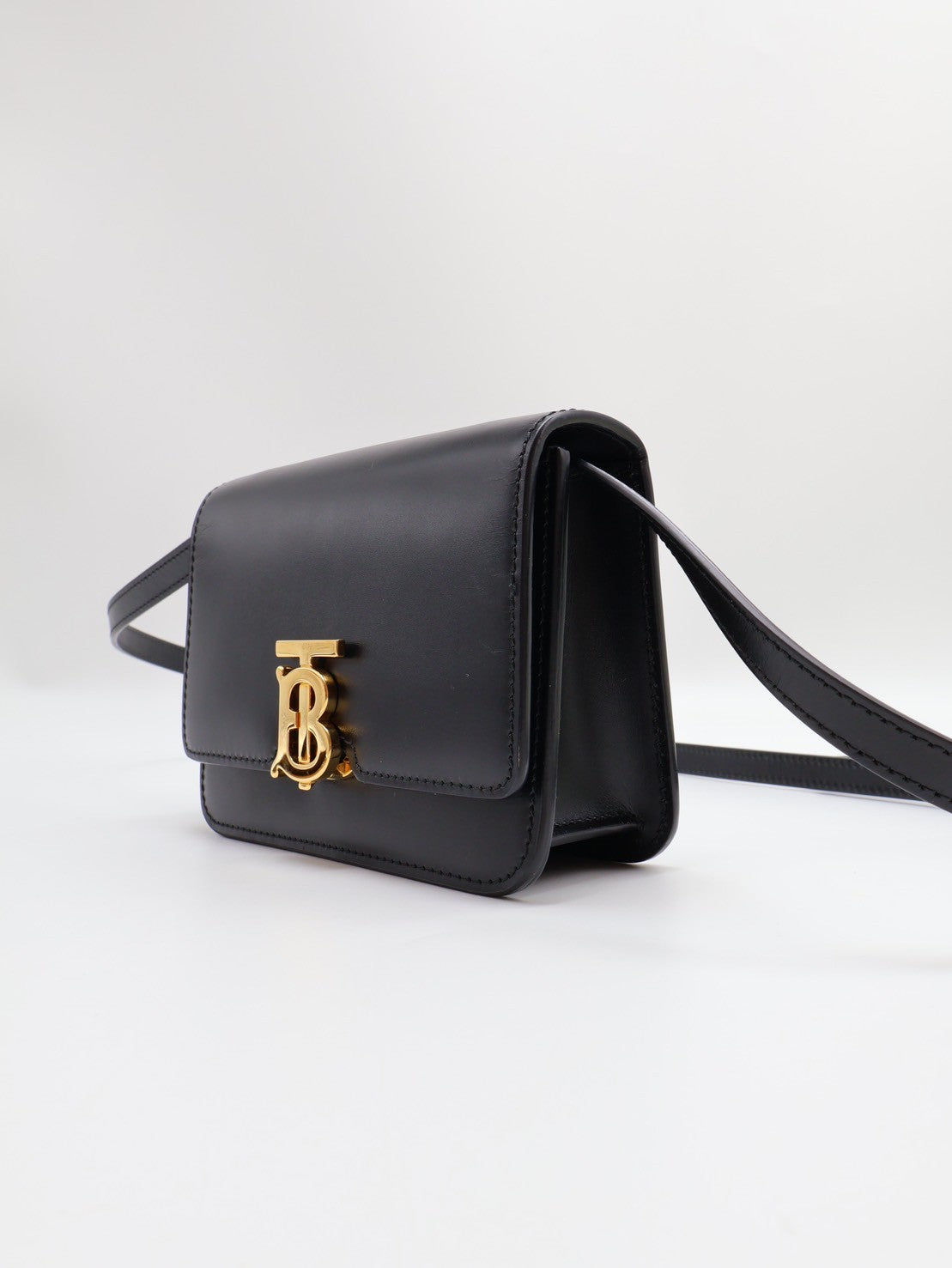 BURBERRY TB迷你豆腐包 - 黑金