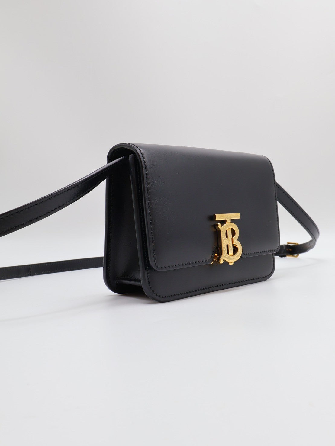 BURBERRY TB迷你豆腐包 - 黑金