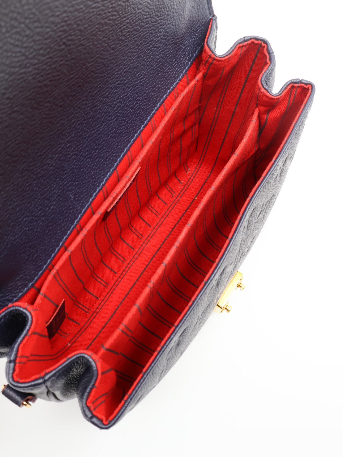 LOUIS VUITTON 壓紋牛皮郵差包 - 海軍藍