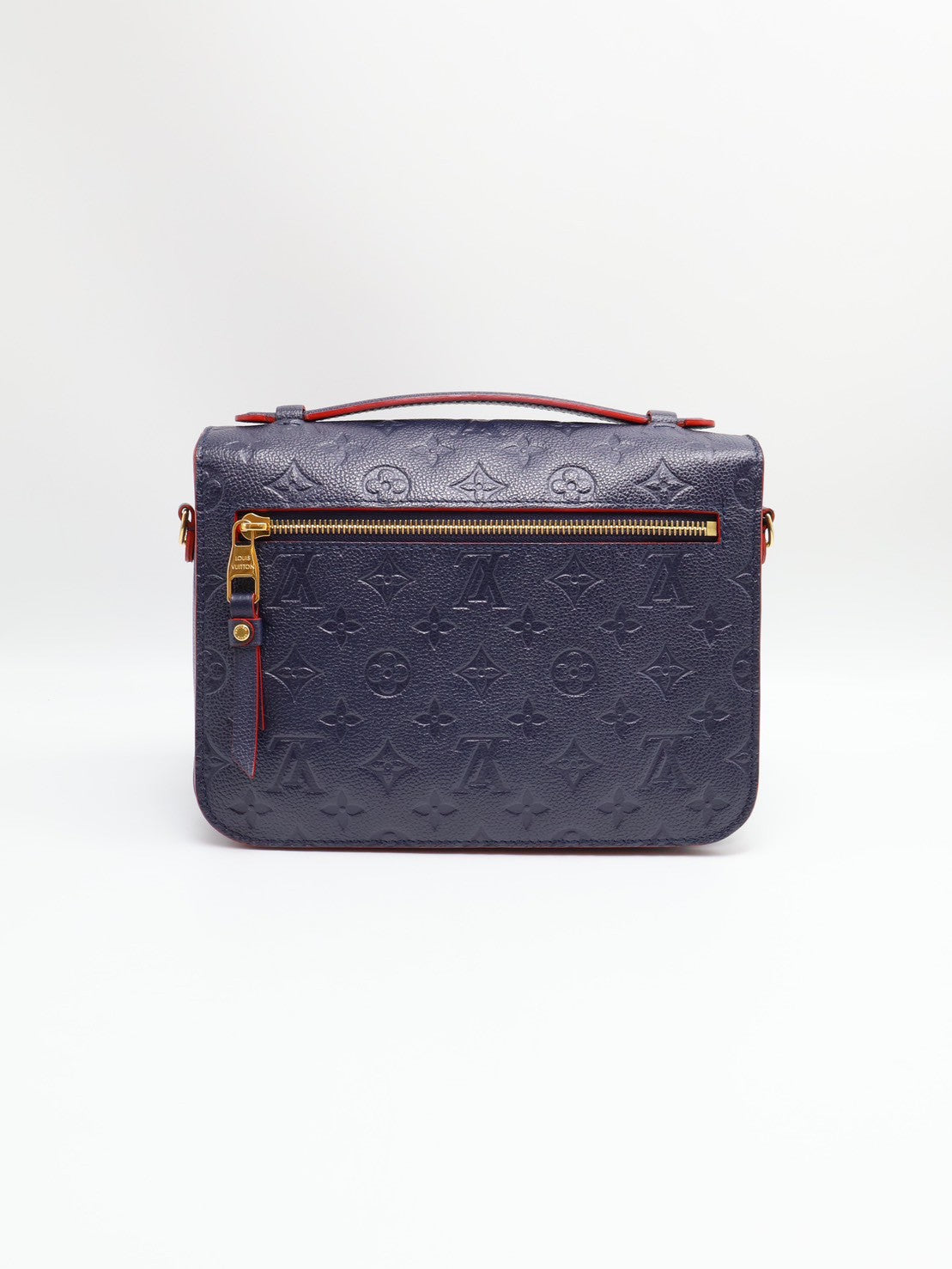 LOUIS VUITTON 壓紋牛皮郵差包 - 海軍藍