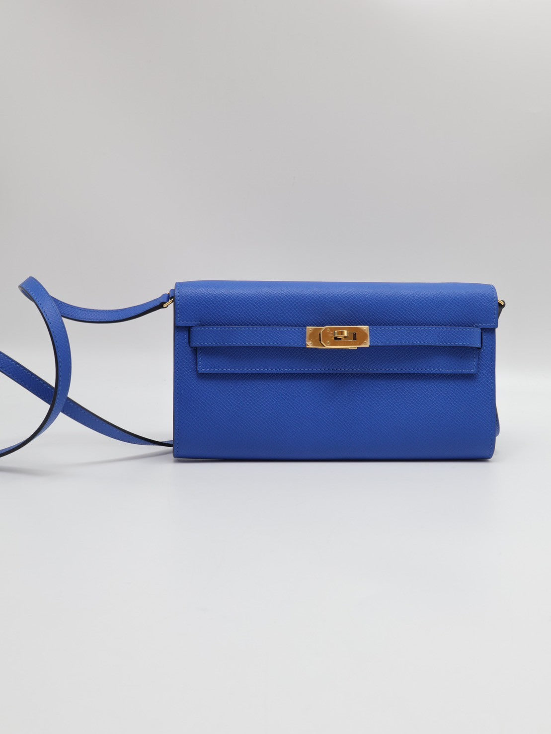 HERMES Kelly to go - 電光藍金 U