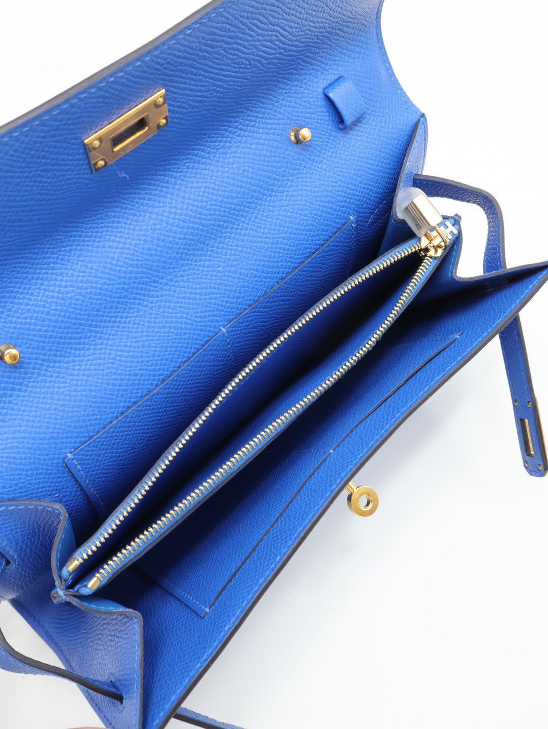 HERMES Kelly to go - 電光藍金 U