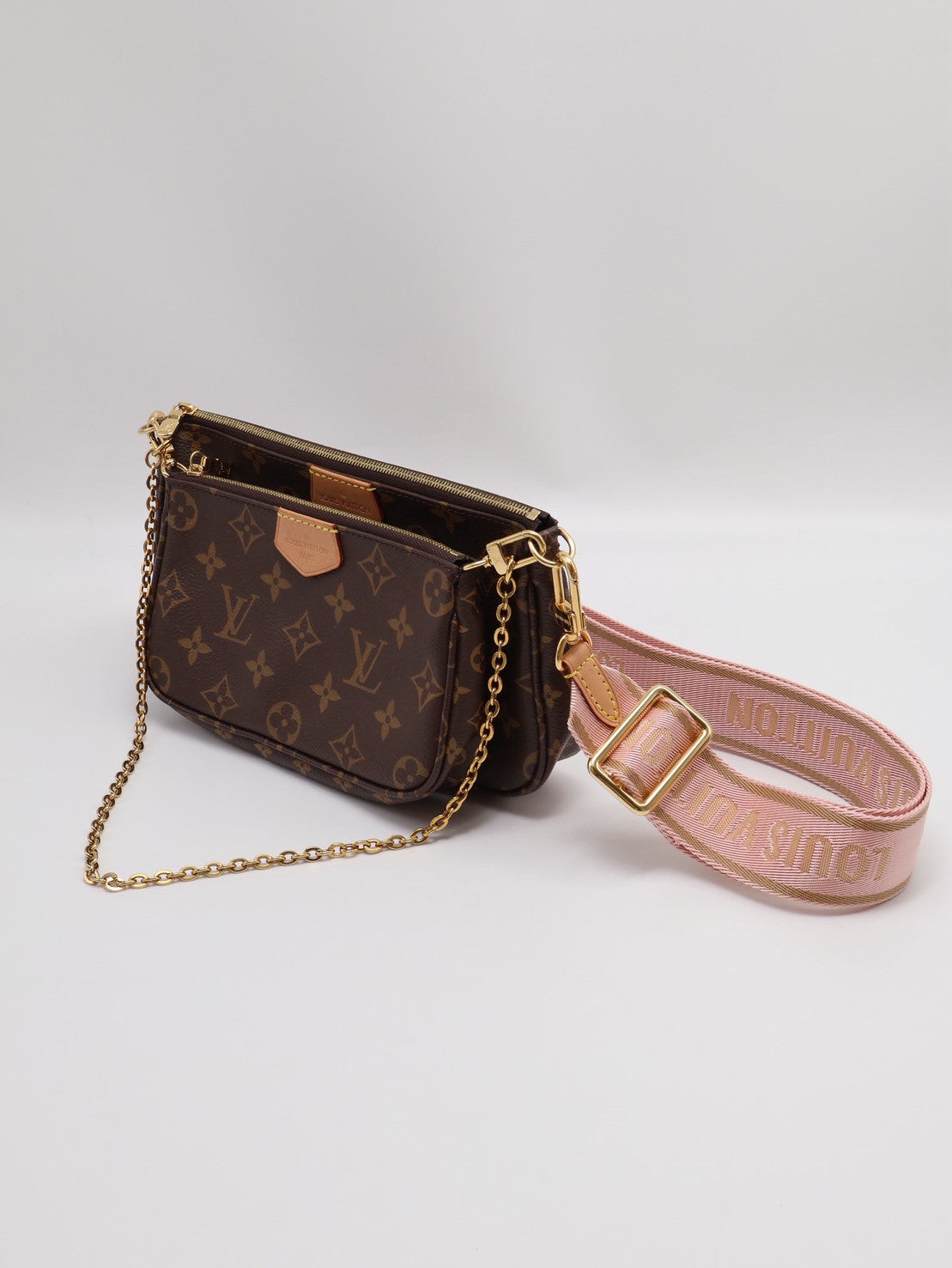 LOUIS VUITTON 三合一老花麻將包 - 粉