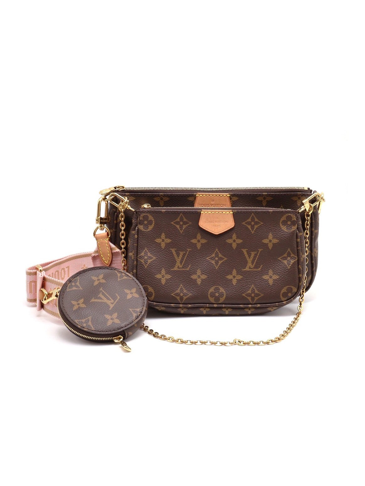 LOUIS VUITTON 三合一老花麻將包 - 粉