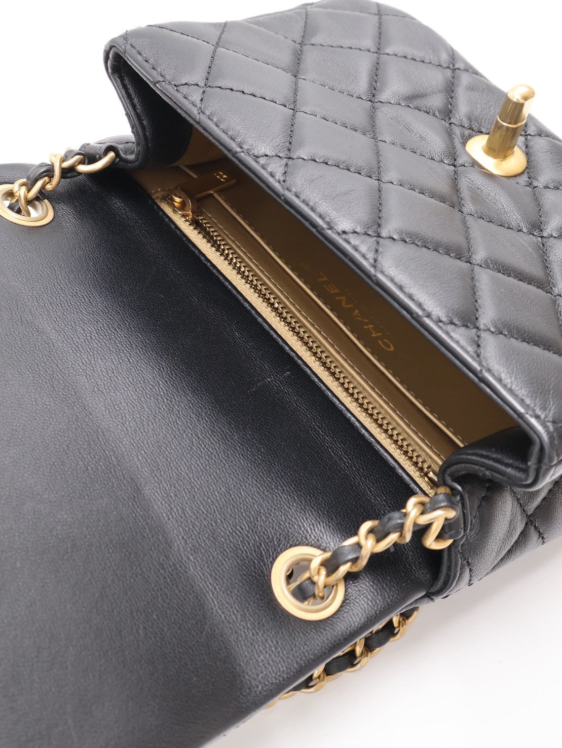 CHANEL 經典口蓋包方胖子 17 - 金球黑金