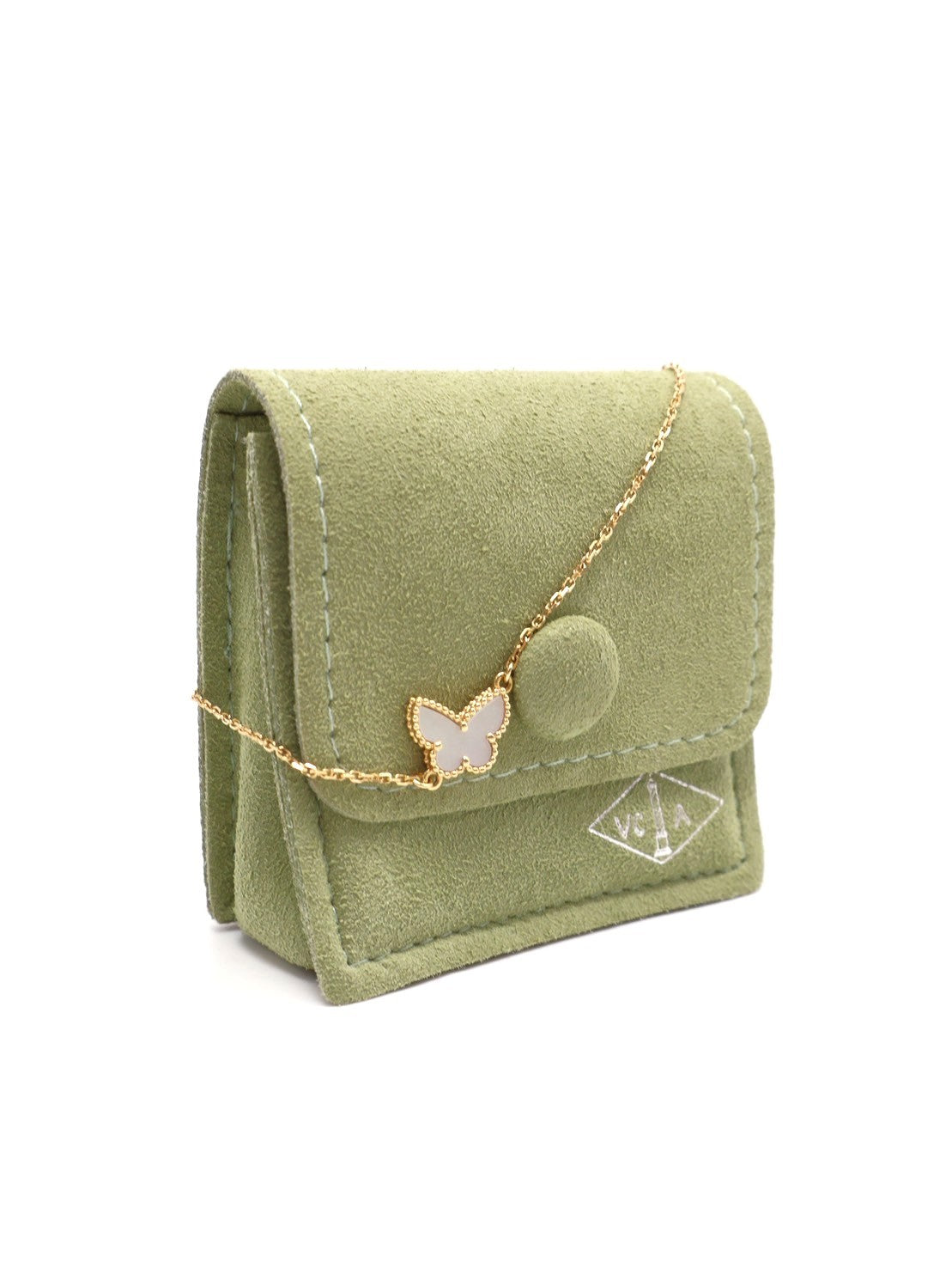Van Cleef & Arpels 白珍珠母貝18K金蝴蝶手鍊 - Sweet Butterflies