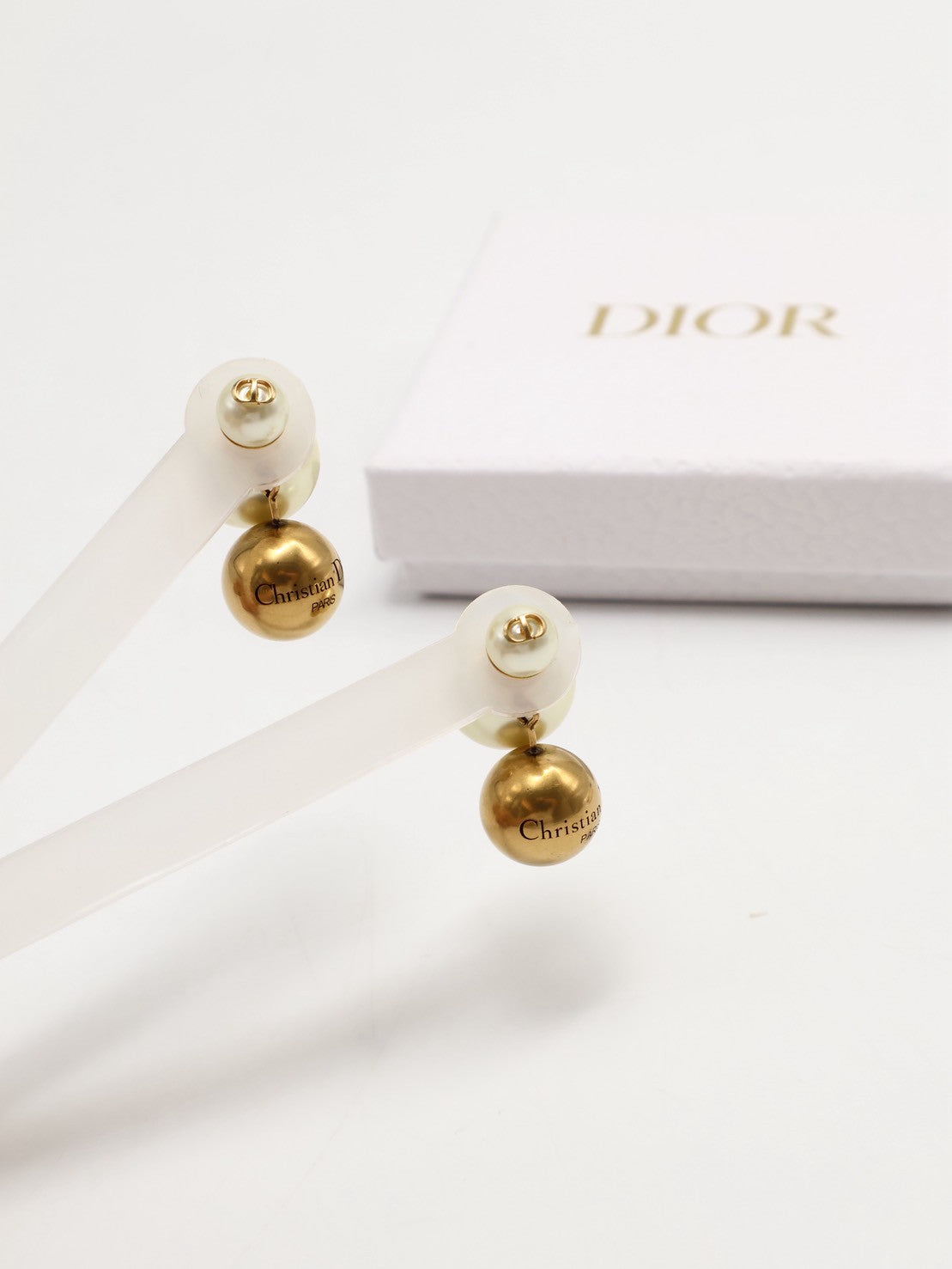 DIOR Tribales D-Pepite雙珠金球耳環