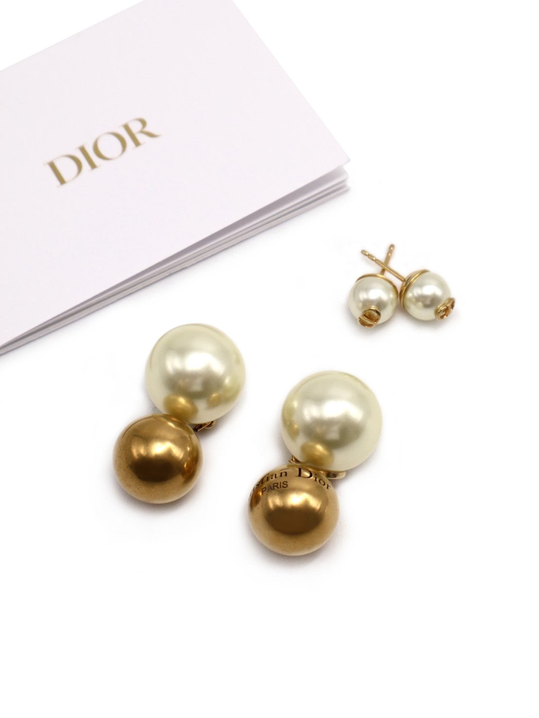 DIOR Tribales D-Pepite雙珠金球耳環