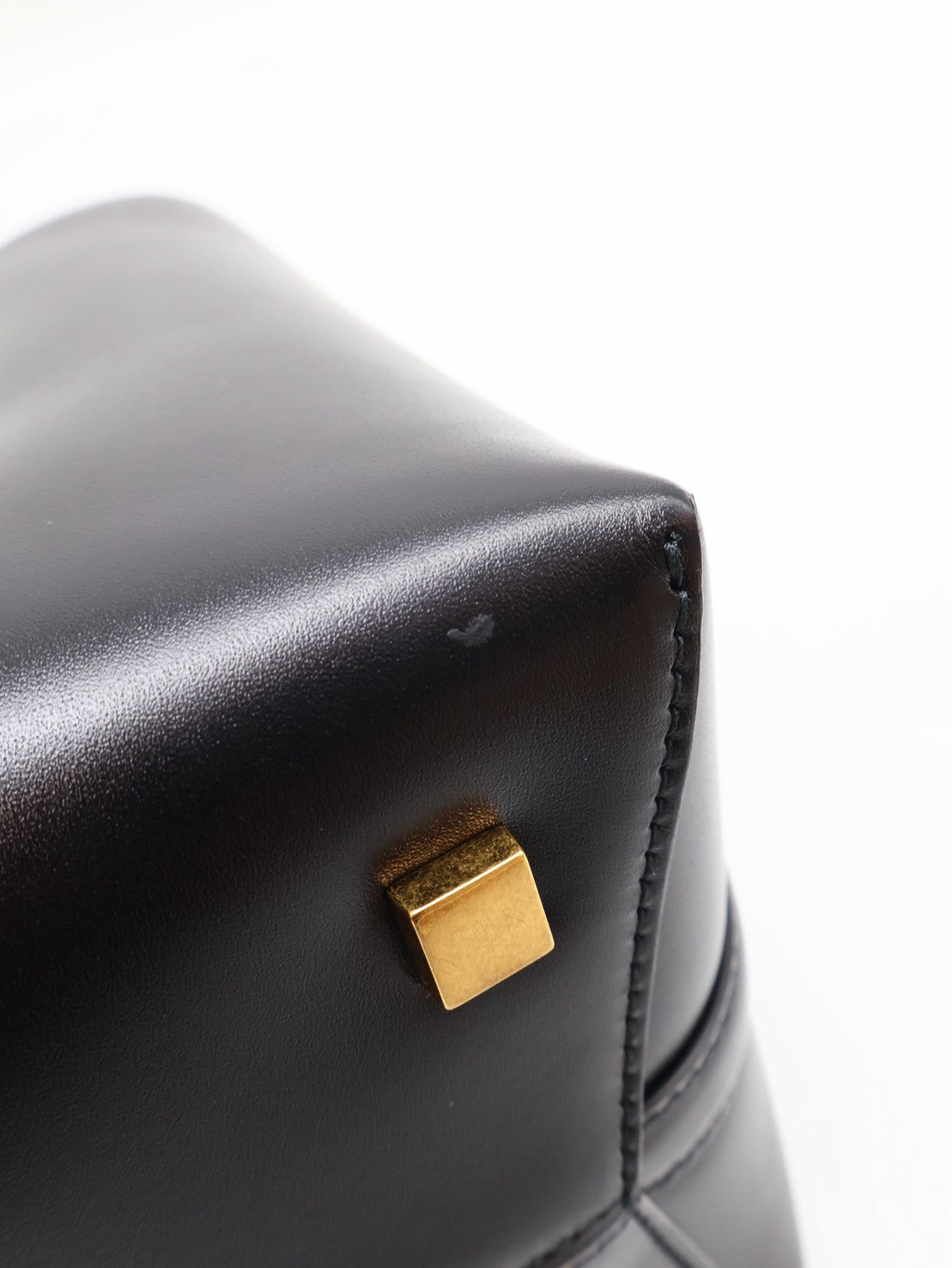 YSL Le37亮面小牛皮水桶包 - 小號黑金