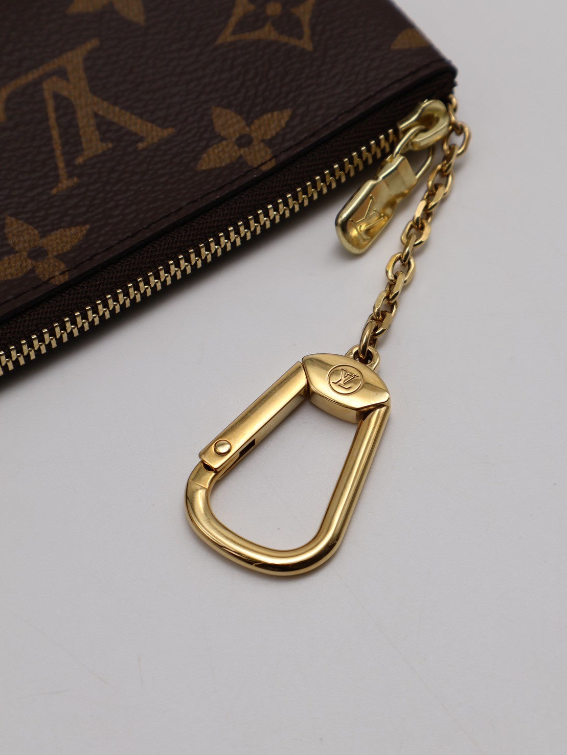 LOUIS VUITTON 老花鑰匙釦拉鍊零錢包