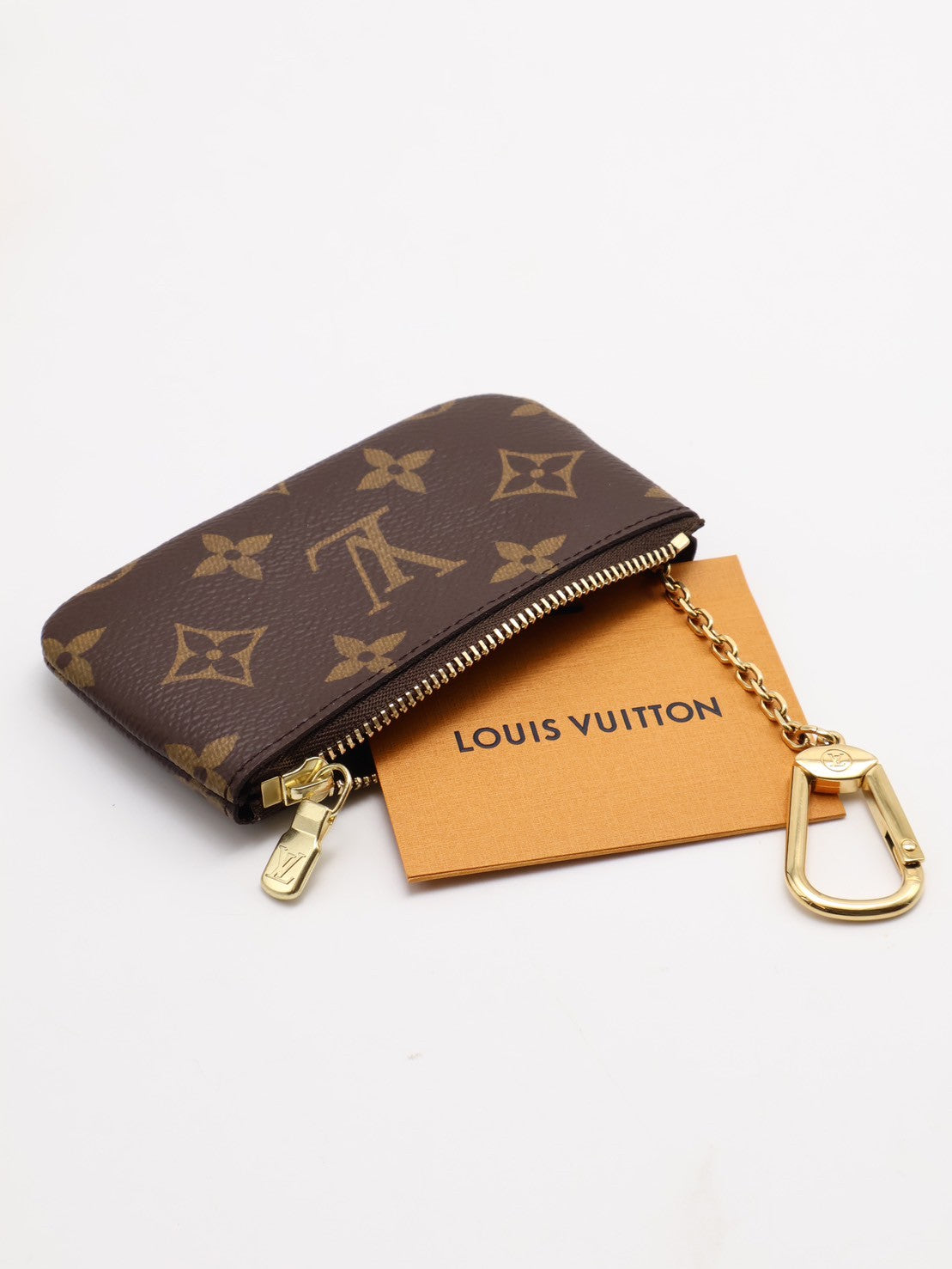 LOUIS VUITTON 老花鑰匙釦拉鍊零錢包