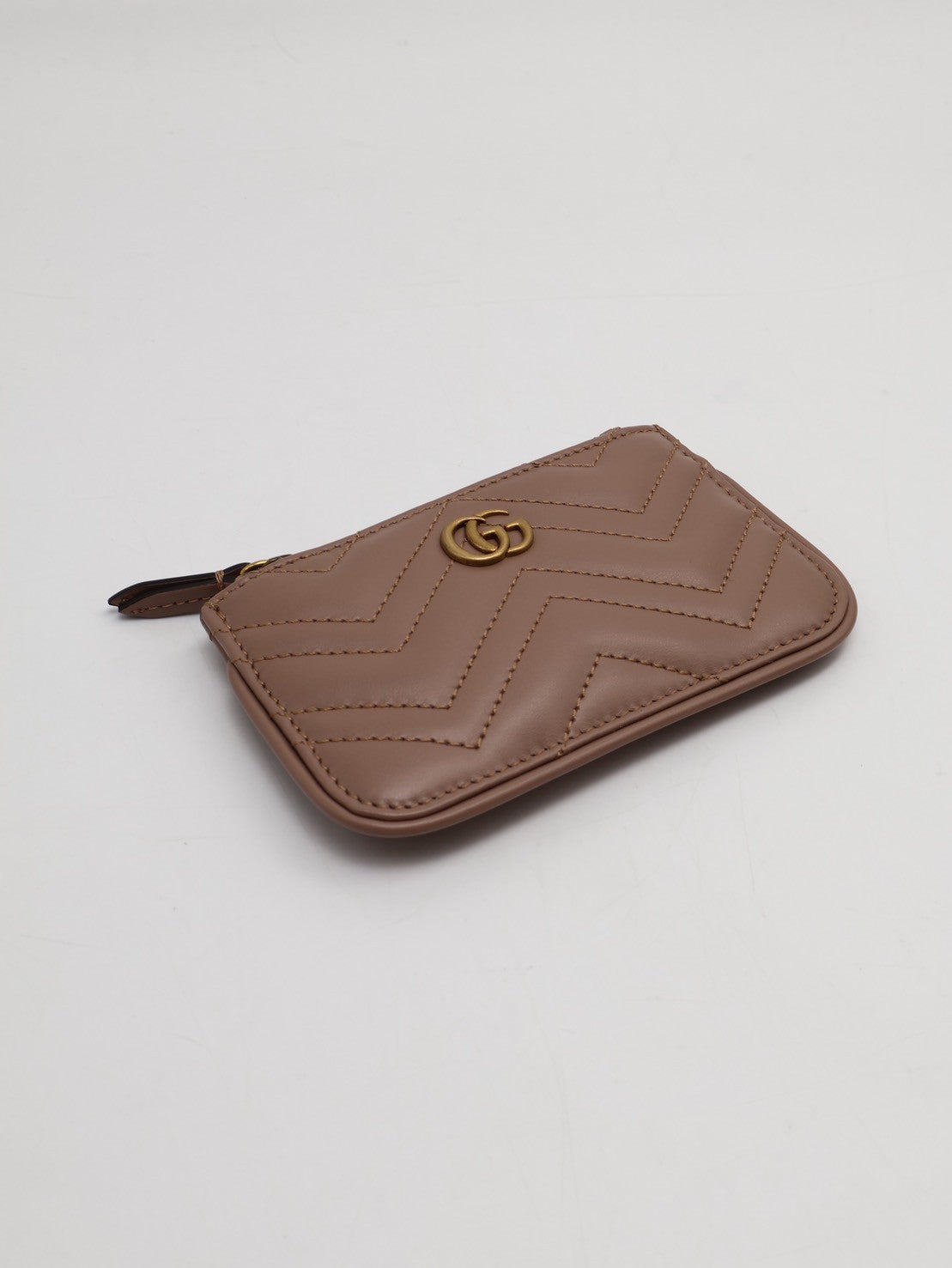 GUCCI 鑰匙釦拉鍊零錢包 - 藕粉