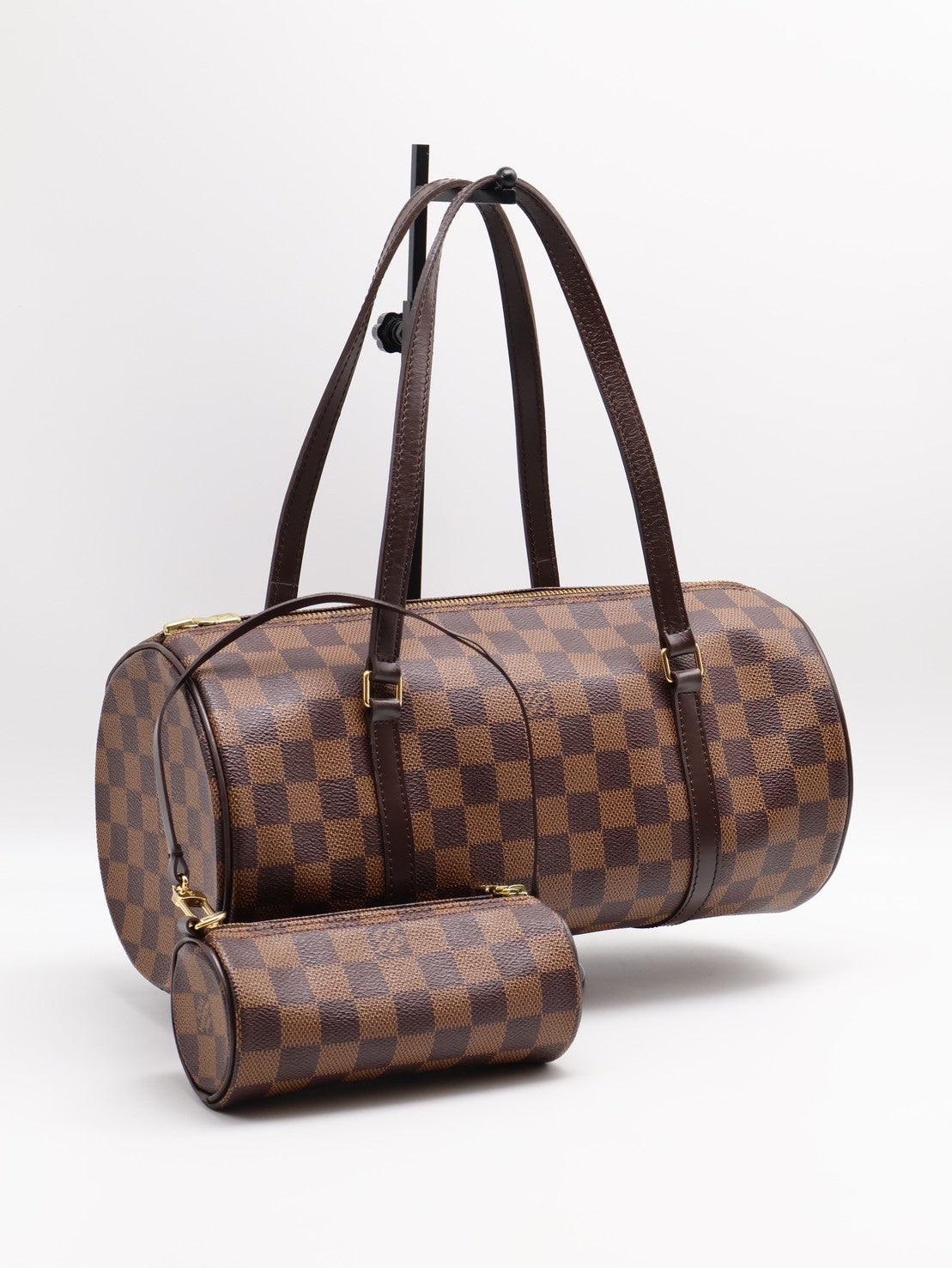 LOUIS VUITTON Papillon 30圓筒子母包 - 棋盤格
