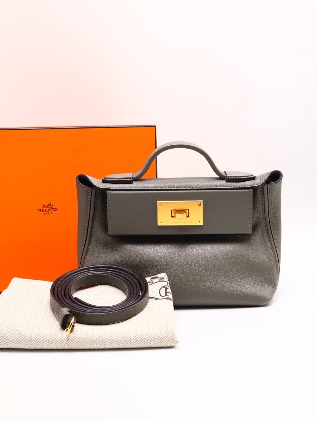 HERMES Mini 24/24 - 錫器灰金 Z