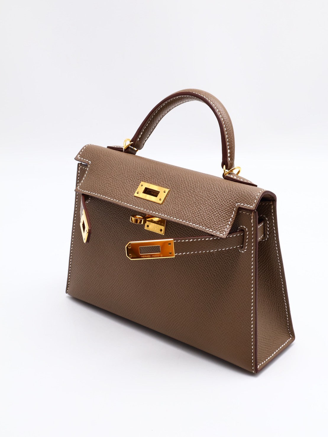 HERMES Mini kelly ll - 灰金 U