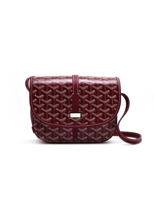 GOYARD Belvedere 郵差包 - 小號酒紅